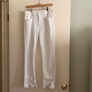 MOTHER ripped white jeans